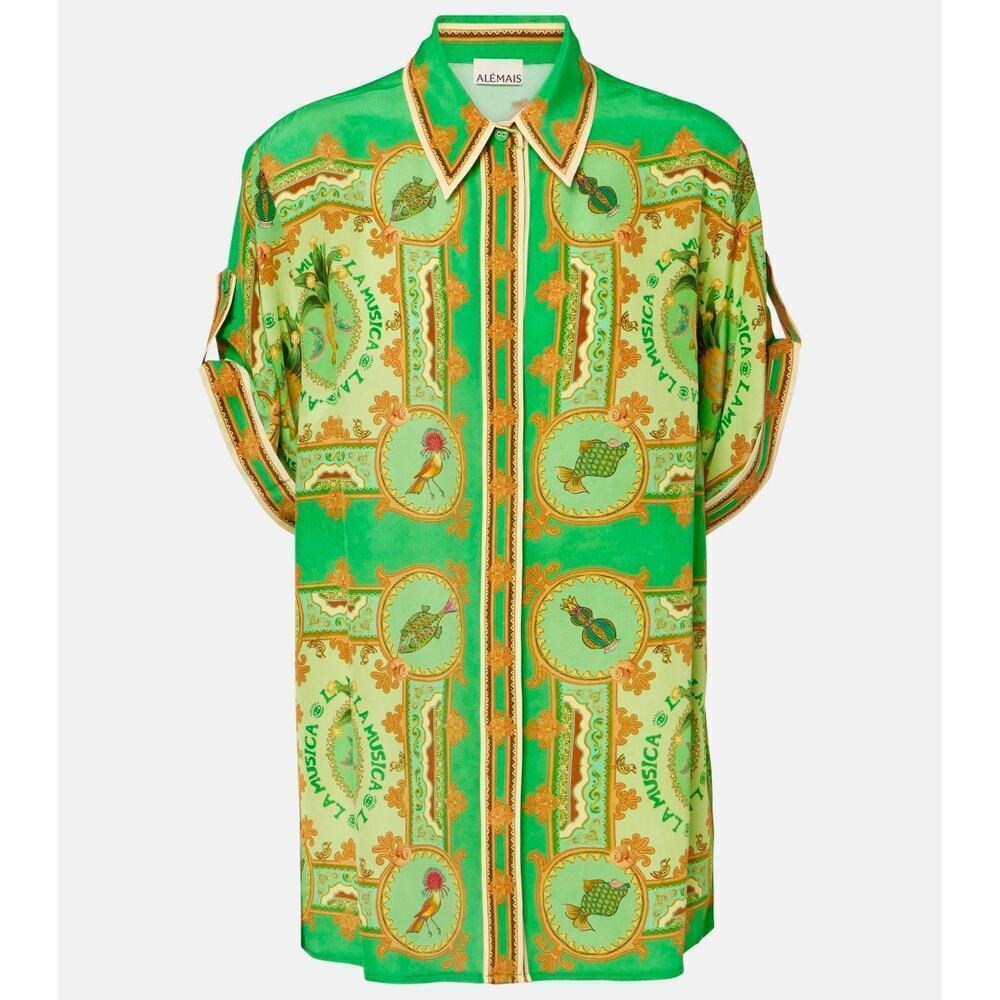 Alémais La Musica printed silk shirt NWT Size 8